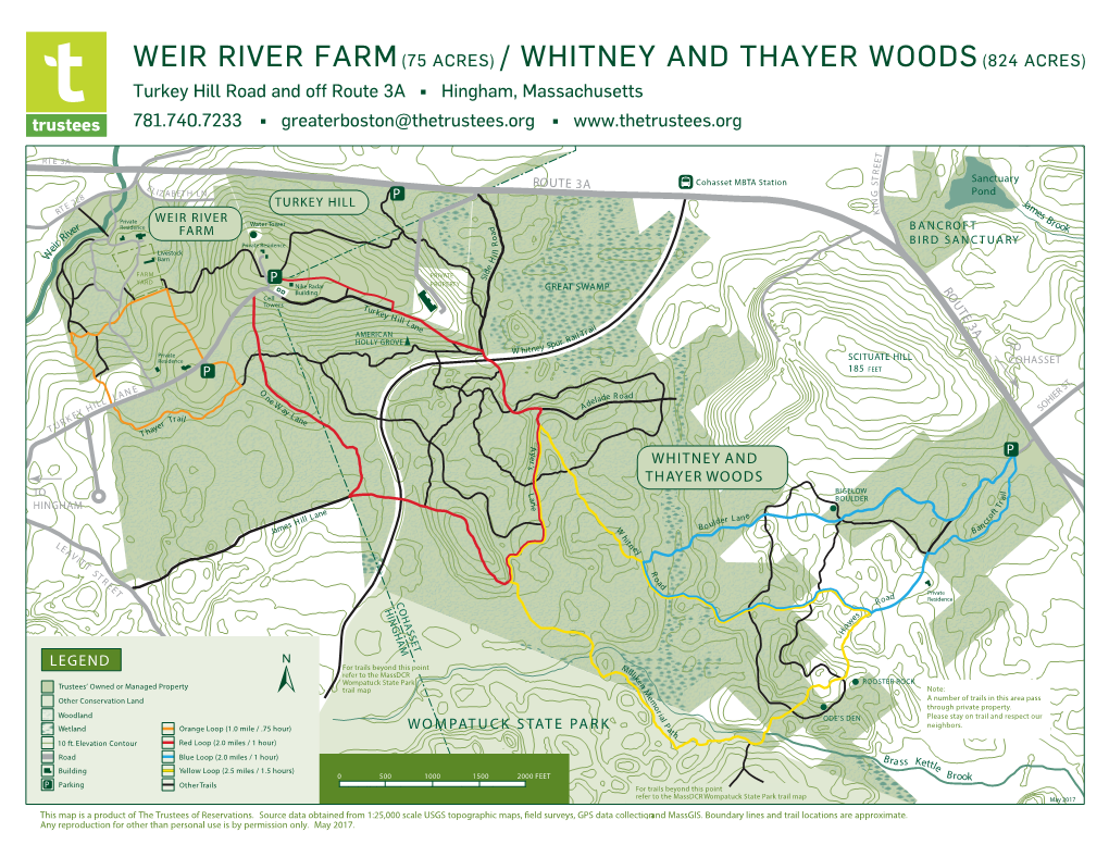 Weir River Farm (75 Acres ) / Whitney and Thayer Woods (824 Acres)