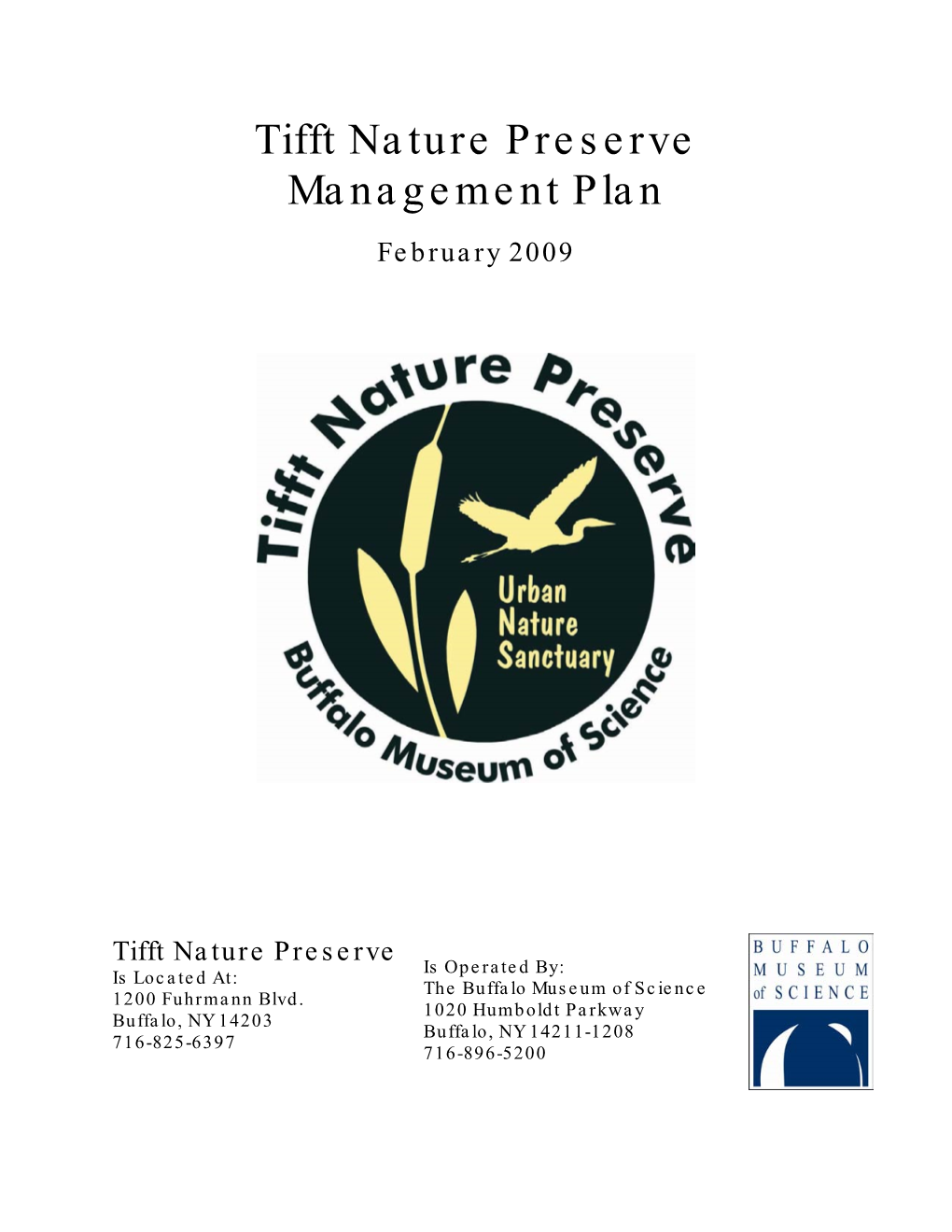 Tifft Nature Preserve Management Plan