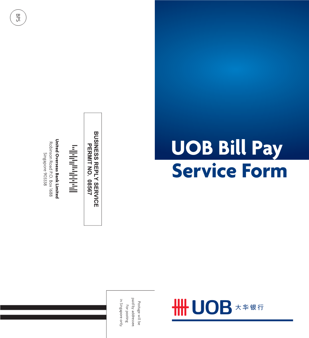 UOB Bill Payment Form (192X210mm)