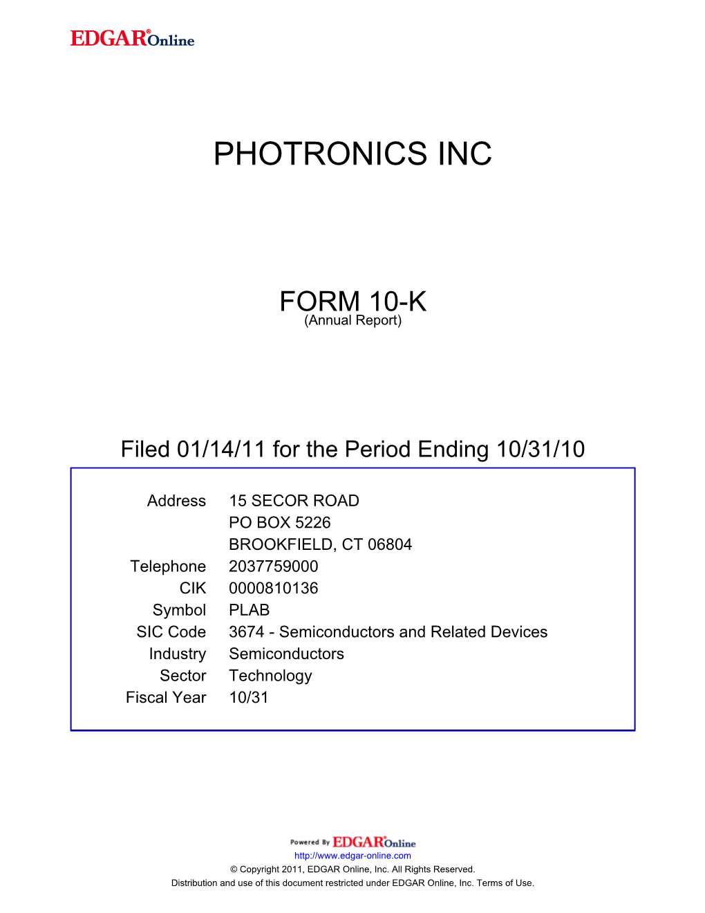 Photronics Inc