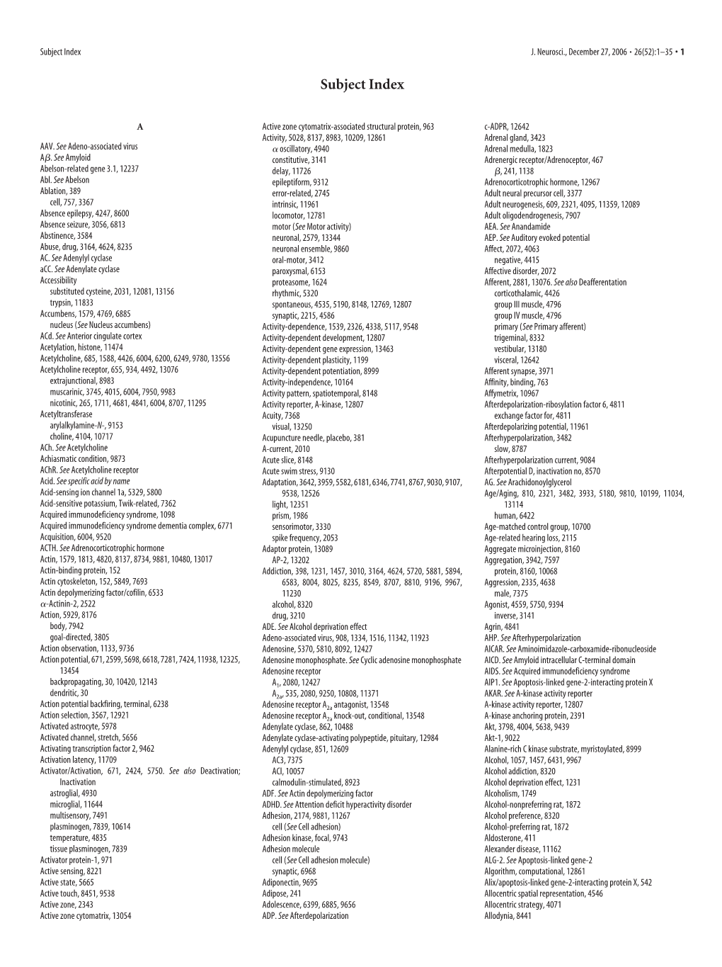 Subject Index J