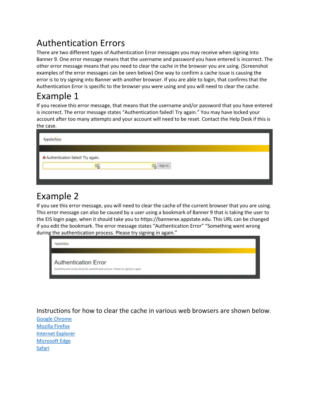 Fixing Authentication Errors