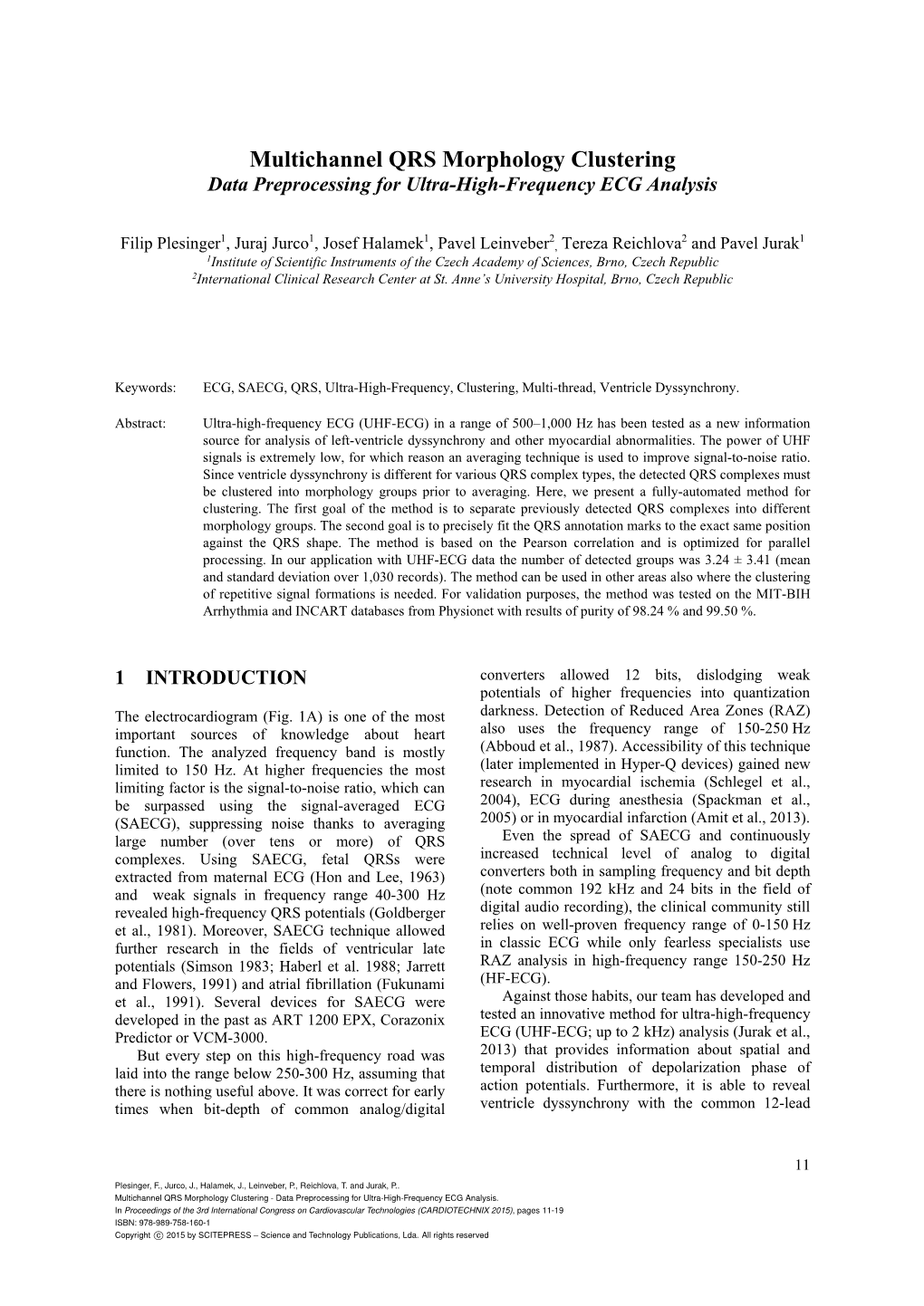 Multichannel QRS Morphology Clustering Data Preprocessing for Ultra-High-Frequency ECG Analysis