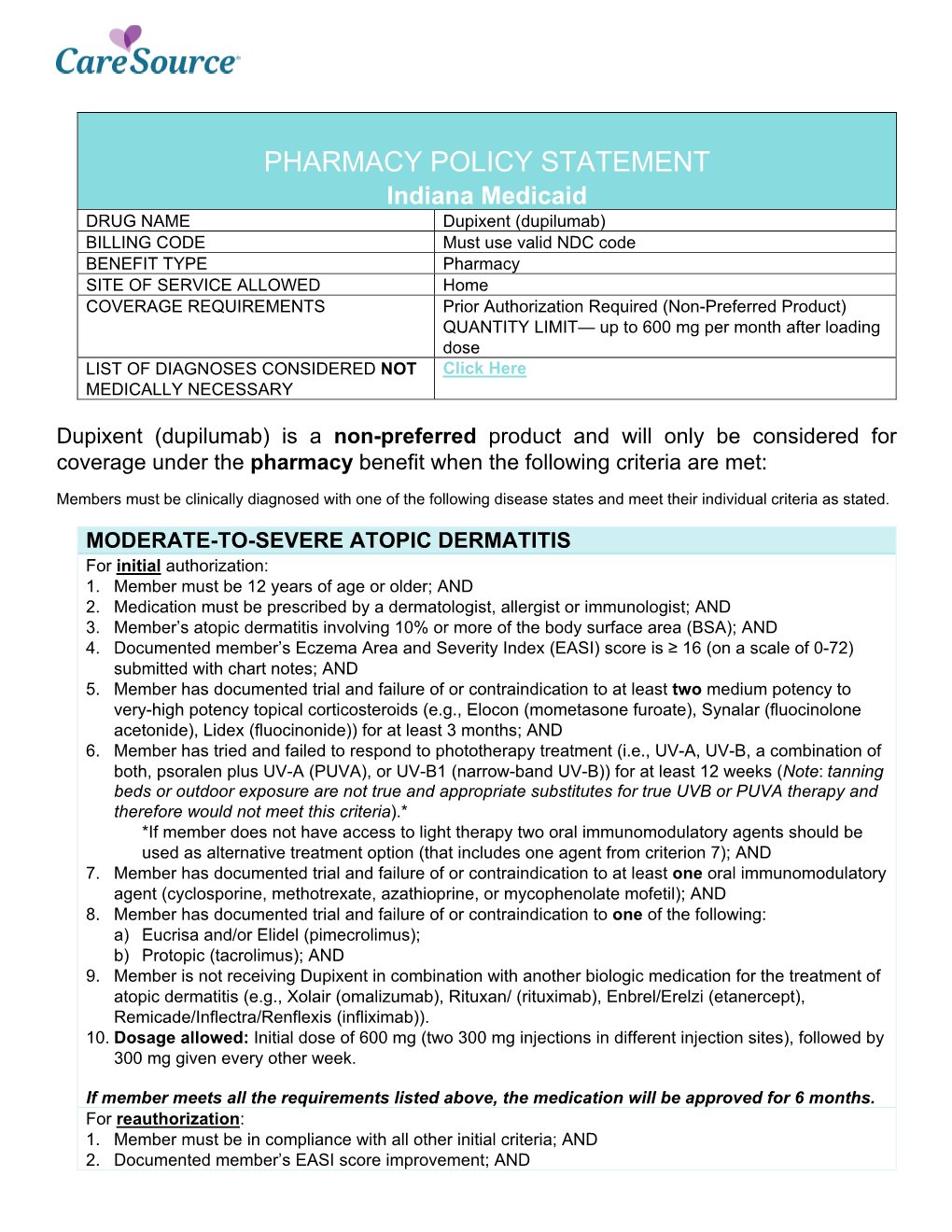 Pharmacy Policy Statement