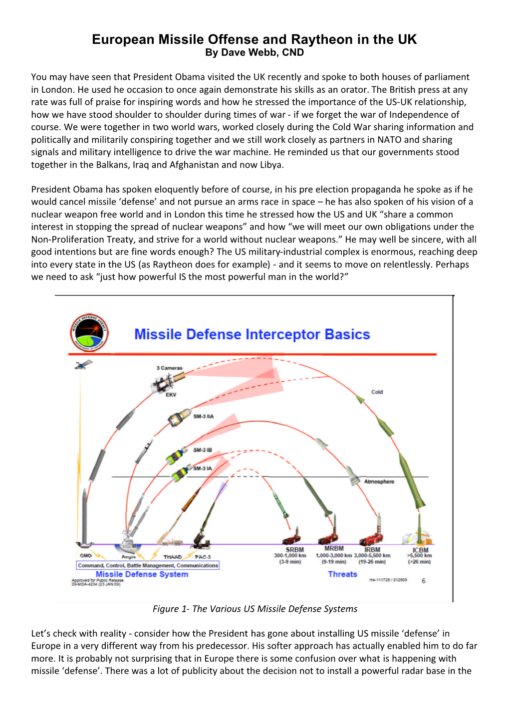 European Missile Offense and Raytheon in the UK by Dave Webb, CND