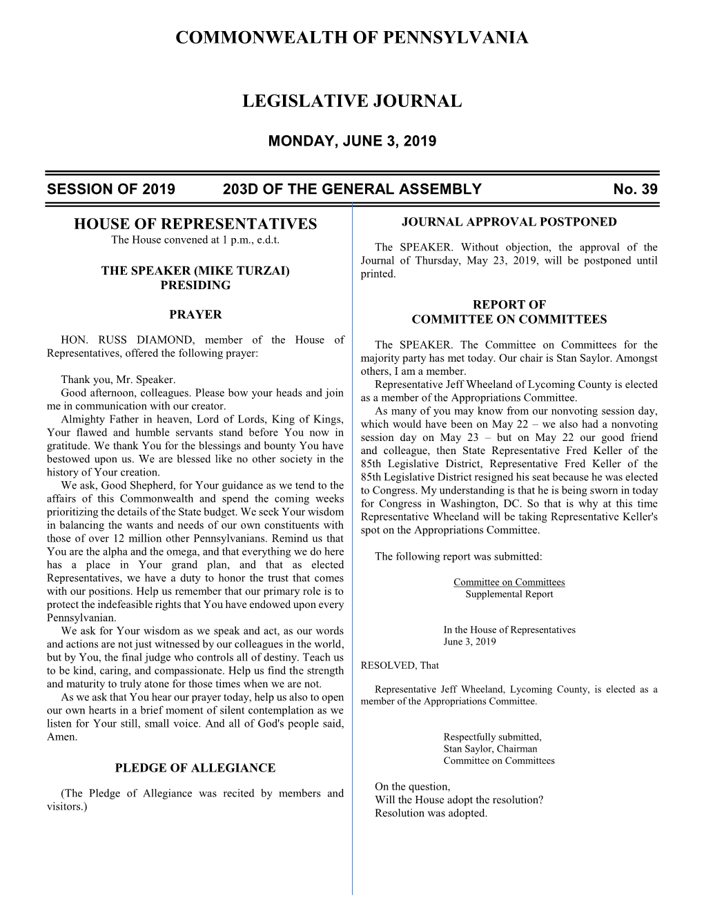 906 Legislative Journal—House June 3