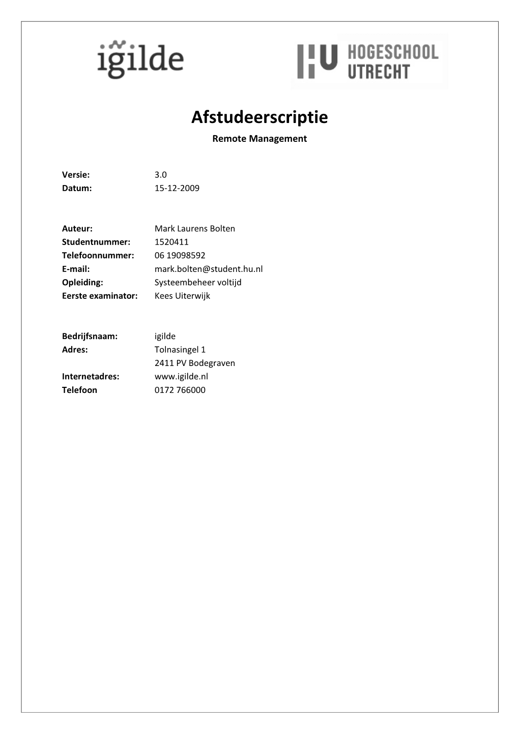 Afstudeerscriptie Remote Management