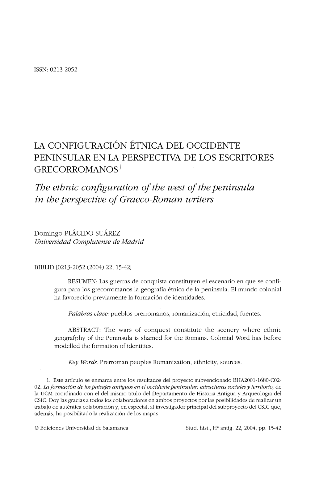 La Configuración Étnica Del Occidente Peninsular En La