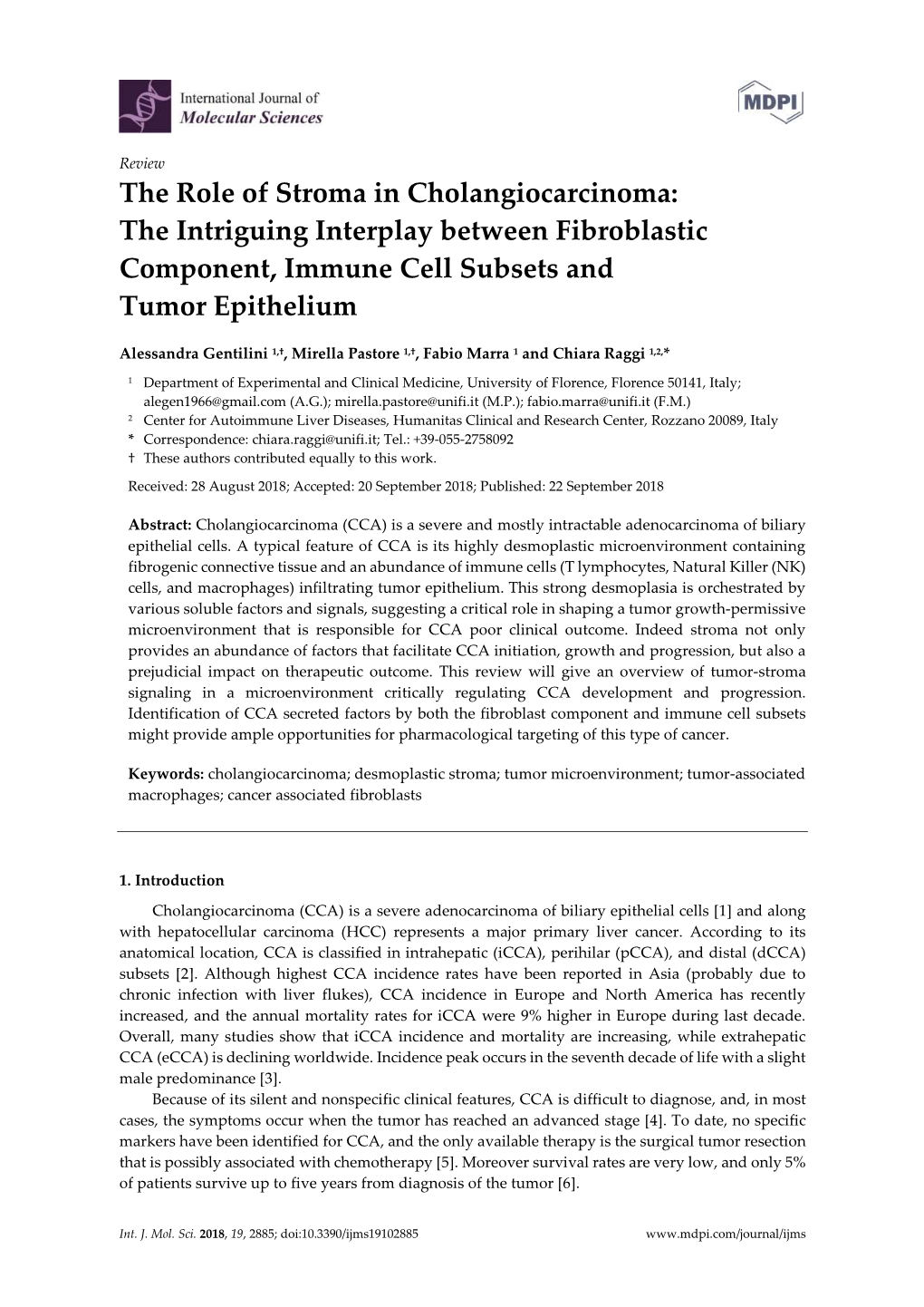 The Role of Stroma in Cholangiocarcinoma: the Intriguing Interplay Between Fibroblastic Component, Immune Cell Subsets and Tumor Epithelium