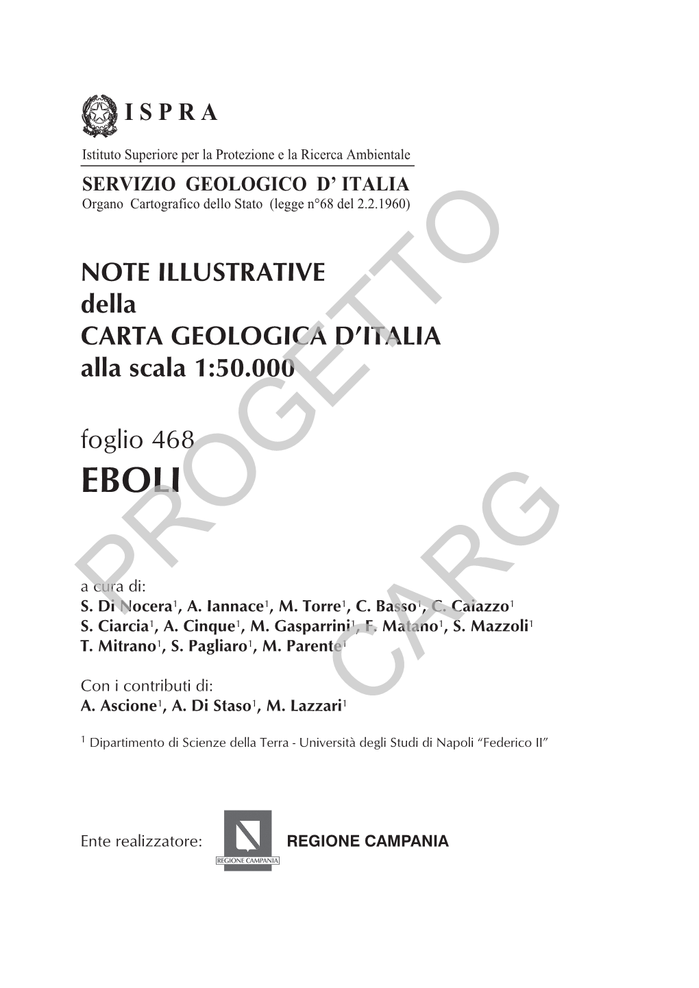 Progetto CARG Per Il Servizio Geologico D’Italia - ISPRA: F