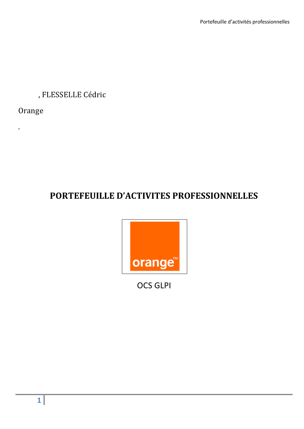 Portefeuille D'activites Professionnelles Ocs Glpi