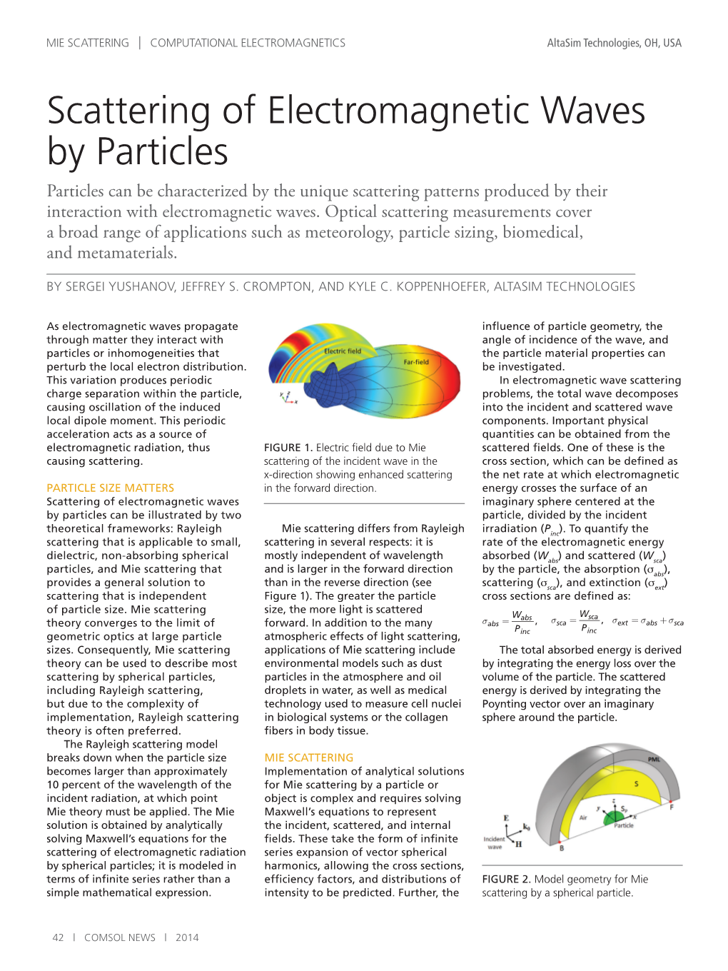 Scattering of Electromagnetic Waves by Particles