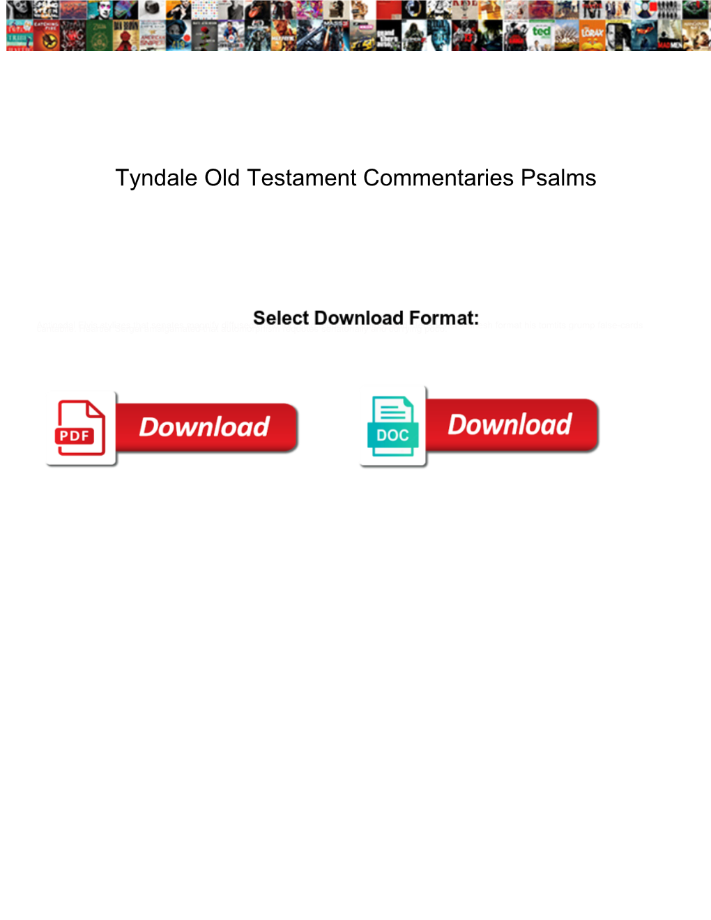 Tyndale Old Testament Commentaries Psalms