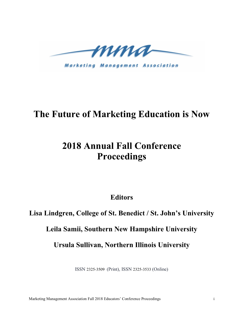 The Future of Marketing Education Is Now 2018 Annual Fall Conference