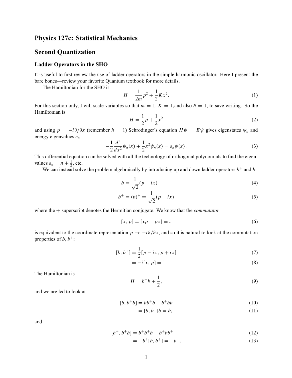 Second Quantization