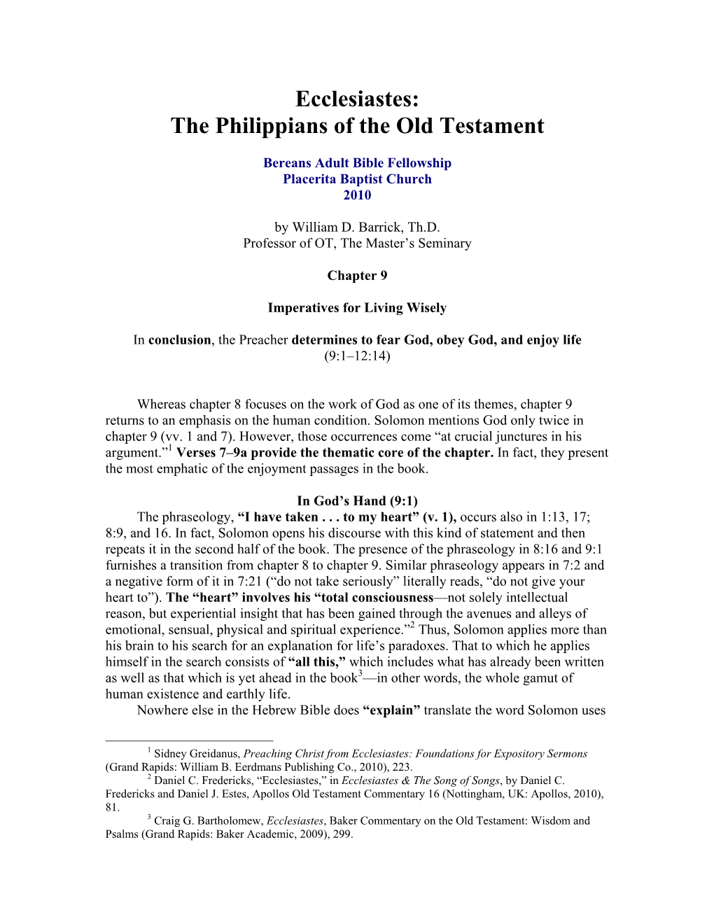 Ecclesiastes: the Philippians of the Old Testament