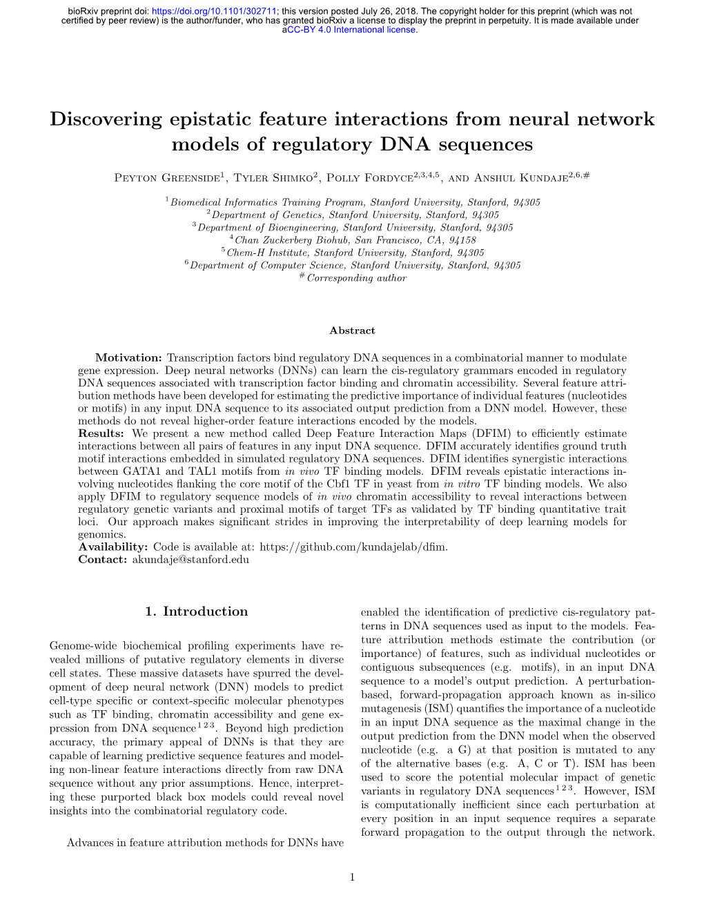 Discovering Epistatic Feature Interactions from Neural Network Models of Regulatory DNA Sequences