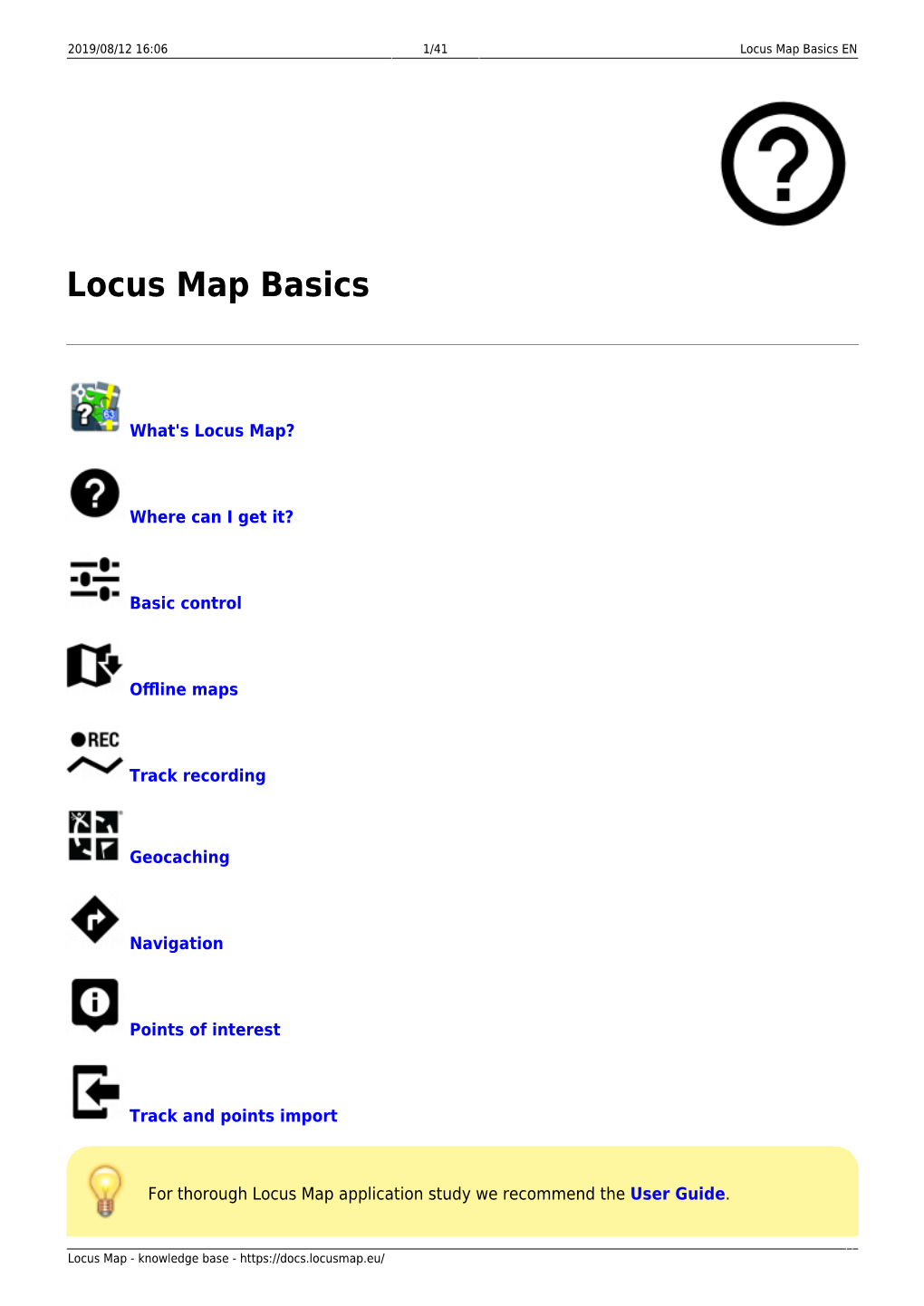 Locus Map Basics EN