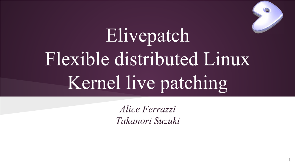 Elivepatch Flexible Distributed Linux Kernel Live Patching