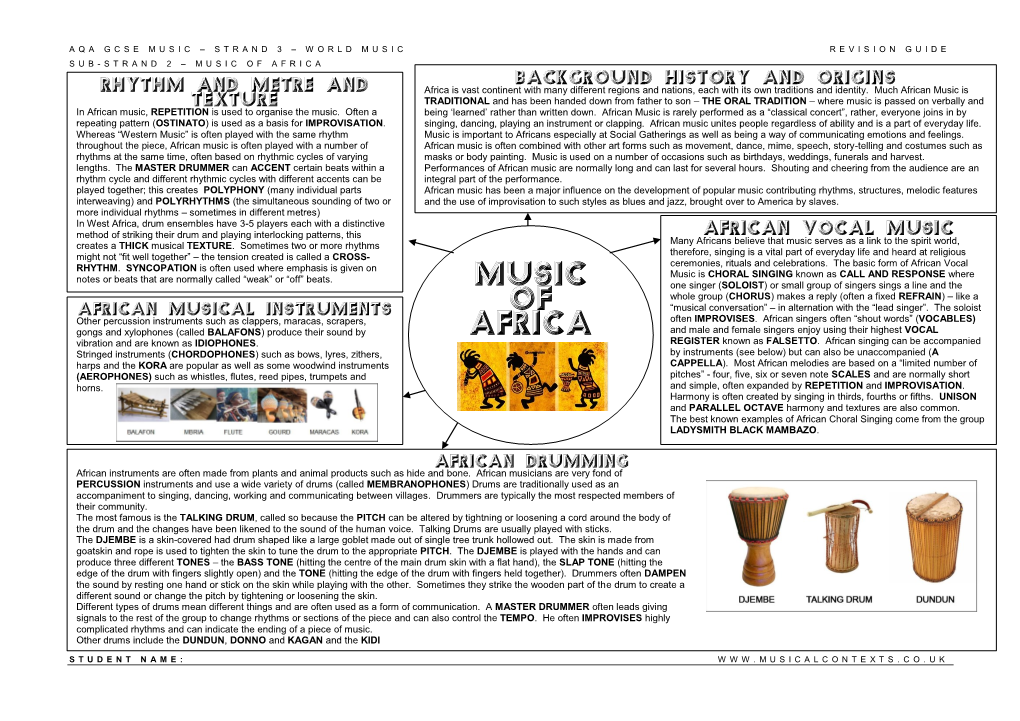 African Music Revision.Pdf