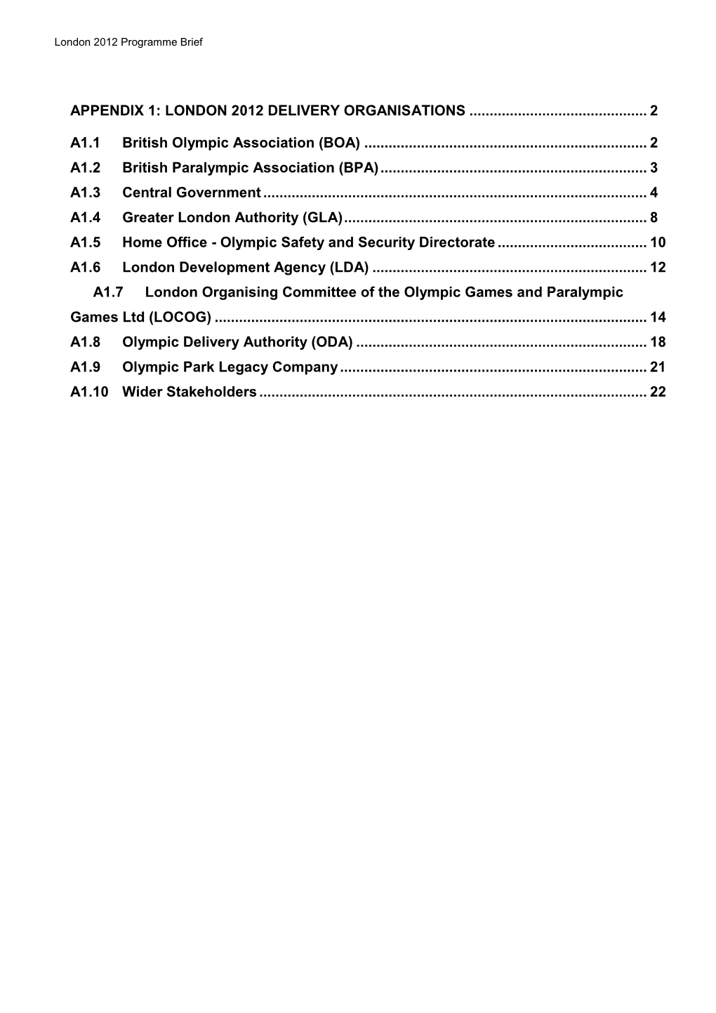 London 2012 Programme Brief V7