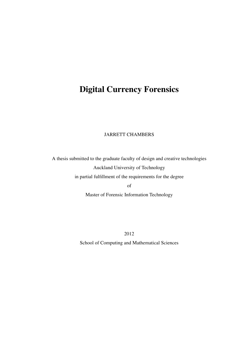 Digital Currency Forensics