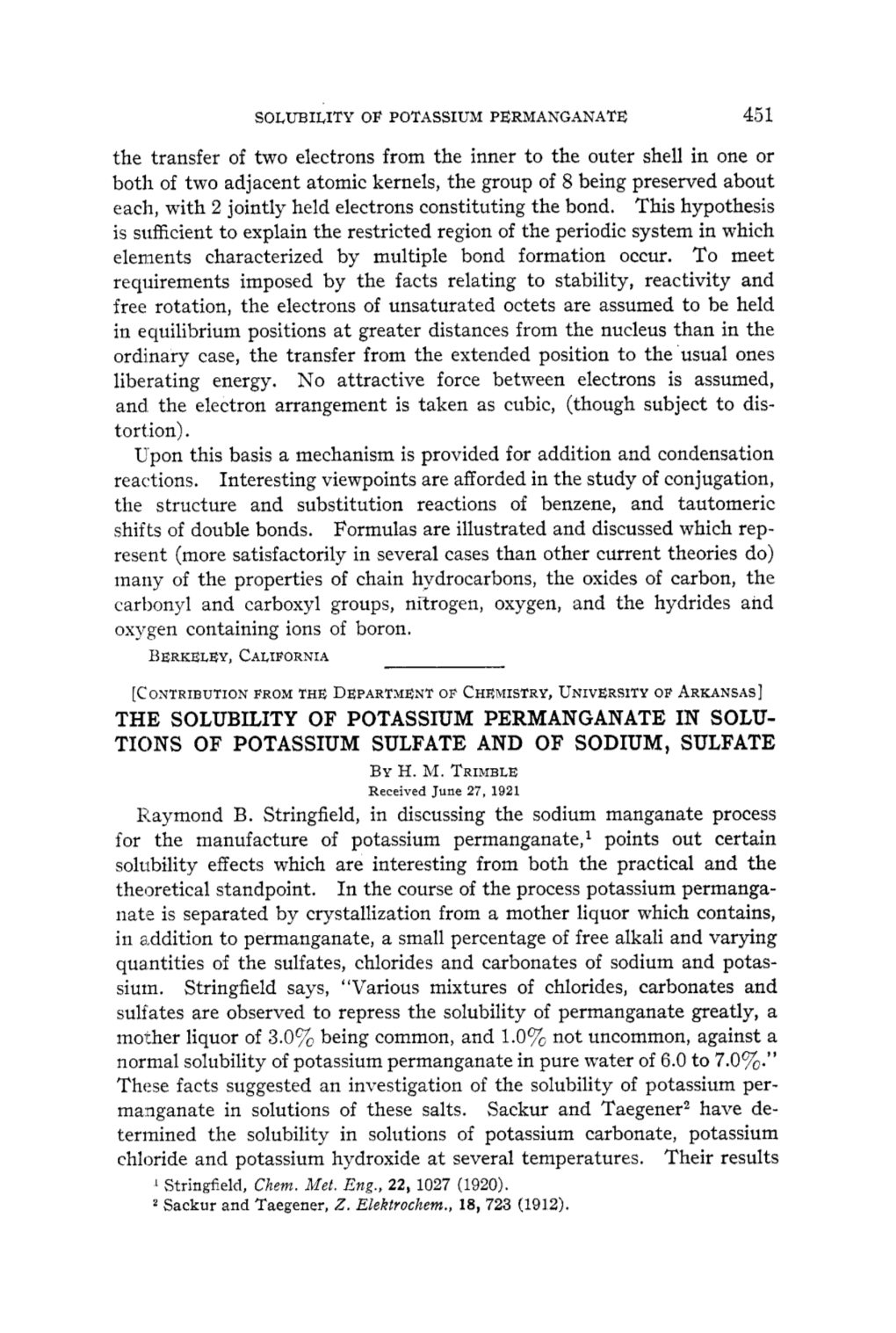 Tions of Potassium Sulfate and of Sodium, Sulfate by H