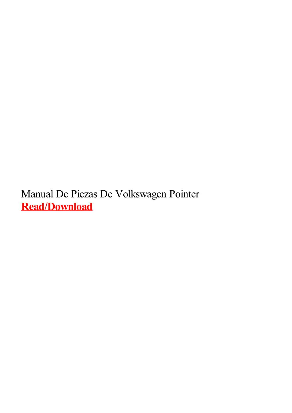 Manual De Piezas De Volkswagen Pointer