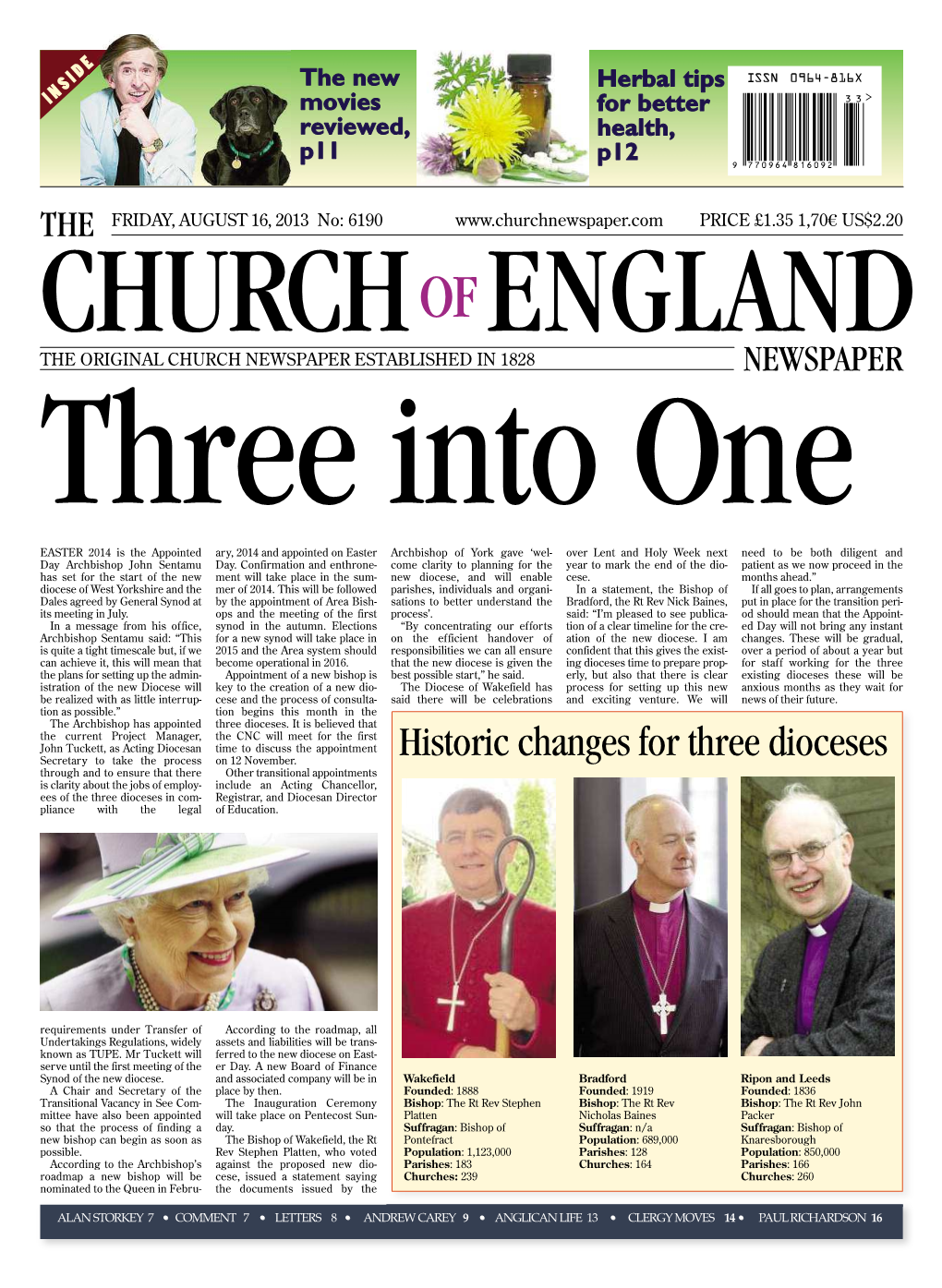 Historic Changes for Three Dioceses Secretary to Take the Process on 12 November