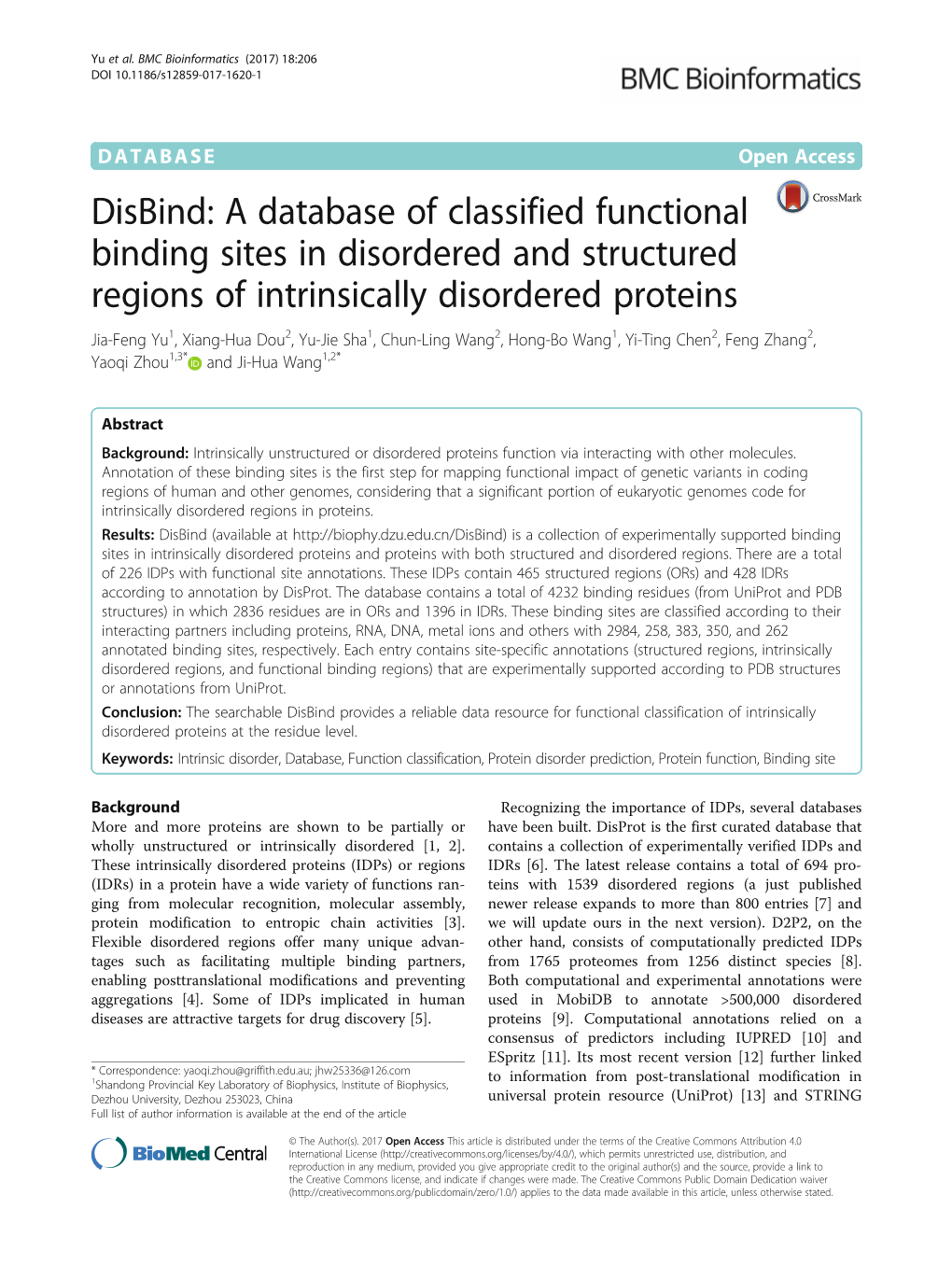 A Database of Classified Functional Binding Sites in Disordered And