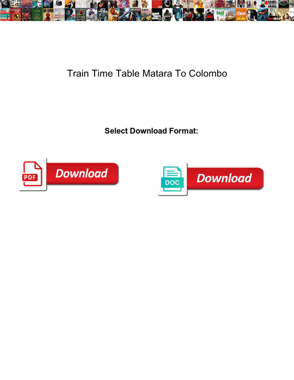 Train Time Table Matara to Colombo