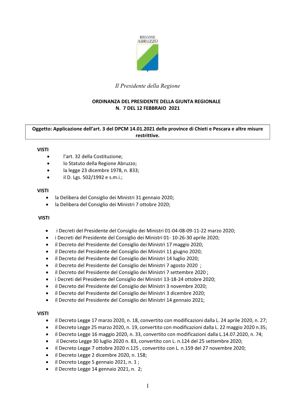 OPGR N. 7 Del 12.02.2021