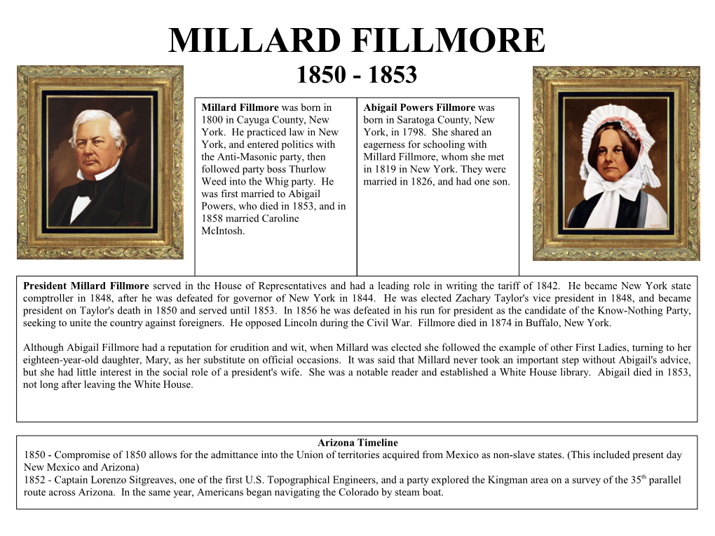 Millard Fillmore 1850 - 1853