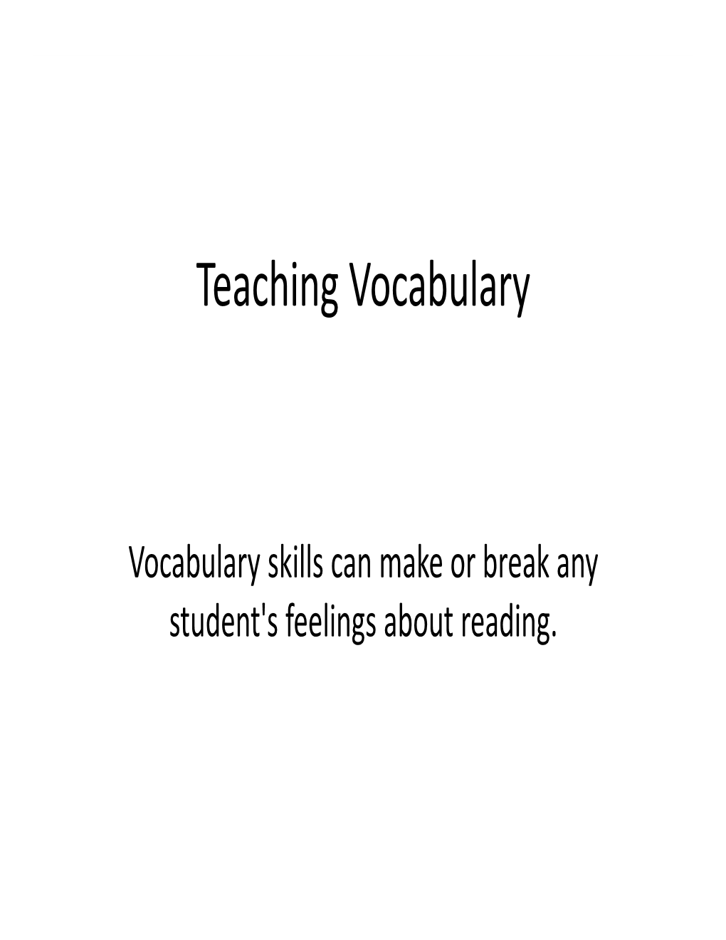 Vocabulary Strategies