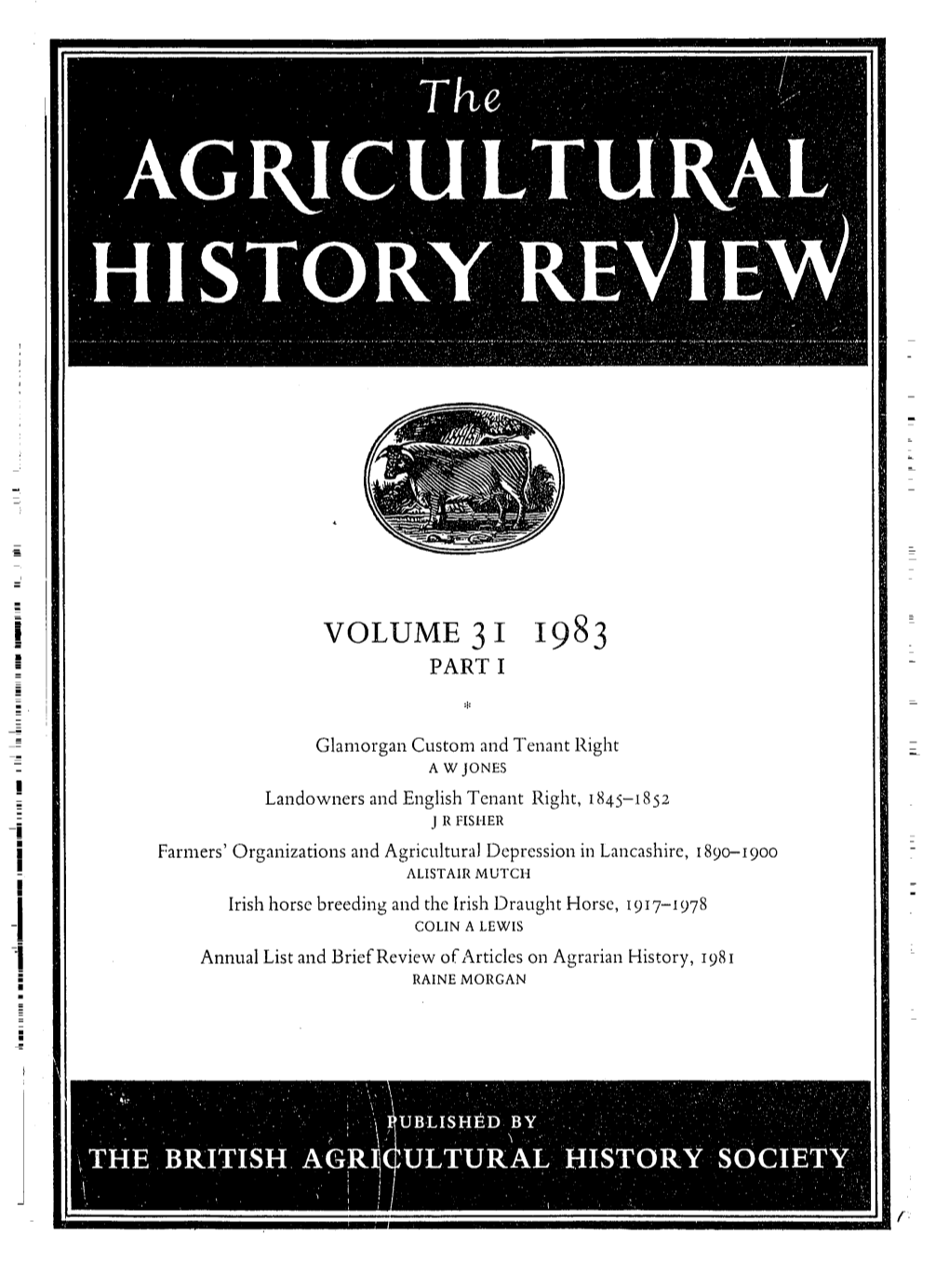 Agricultural History Review Volume 31 (1983)