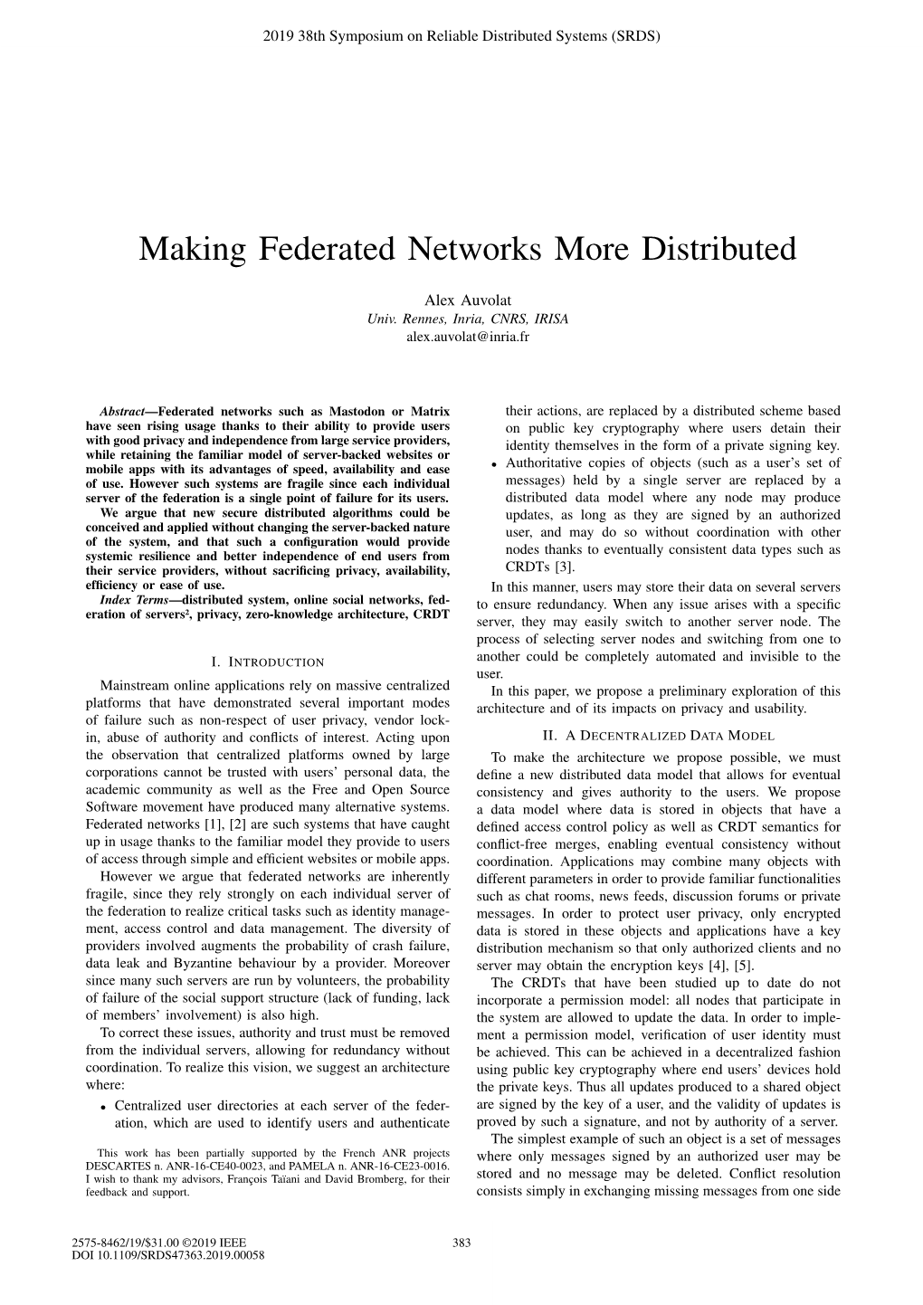 Making Federated Networks More Distributed