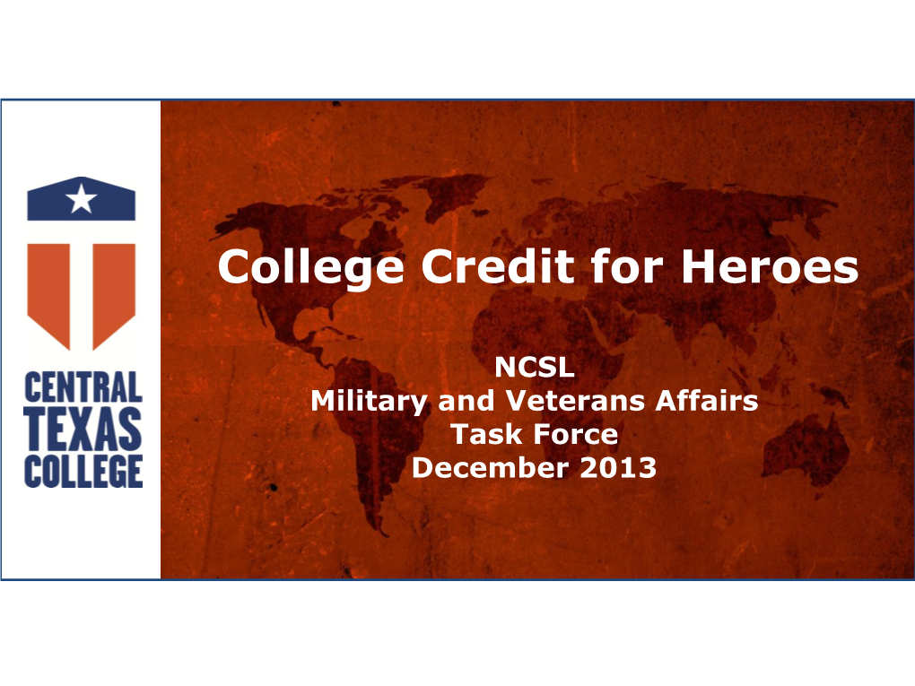 College Credit for Heroes Program