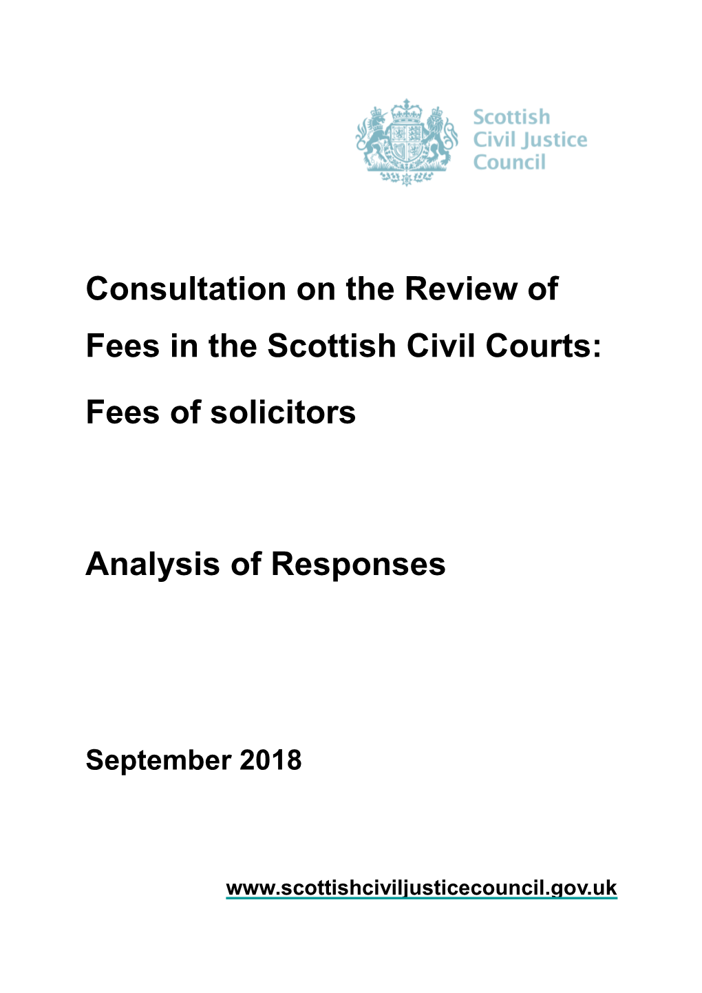 Fees of Solicitors Analysis of Responses