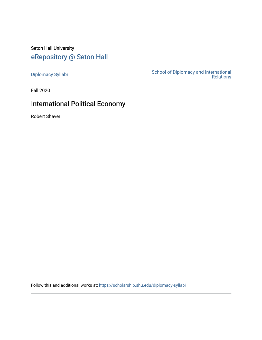 International Political Economy