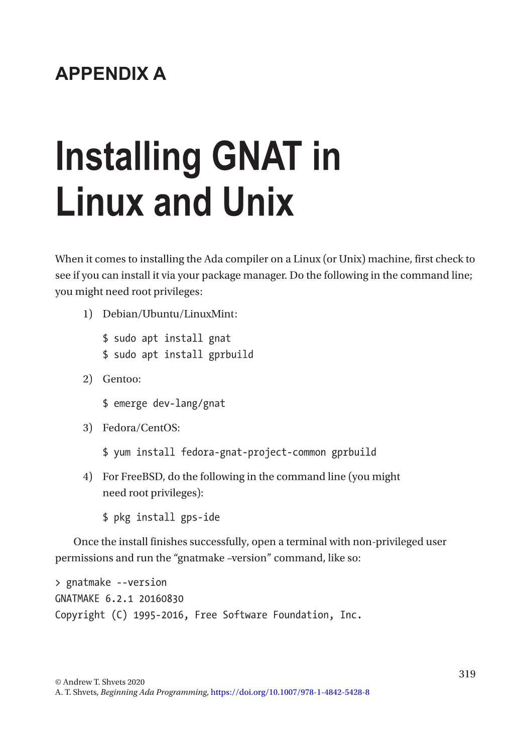 Installing GNAT in Linux and Unix