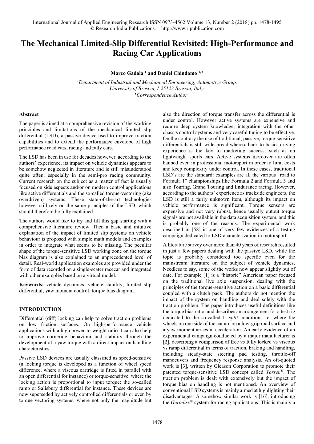 The Mechanical Limited-Slip Differential Revisited: High-Performance and Racing Car Applications