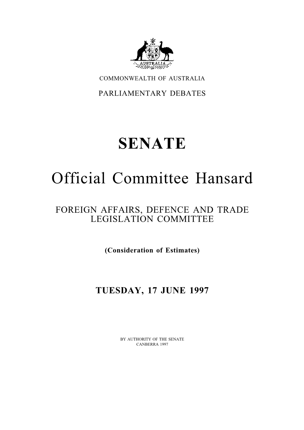 SENATE Official Committee Hansard