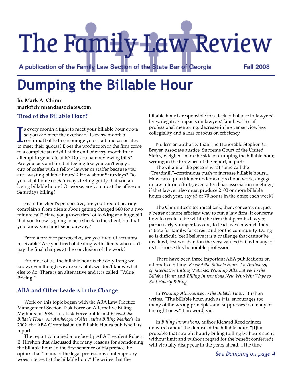 Dumping the Billable Hour by Mark A