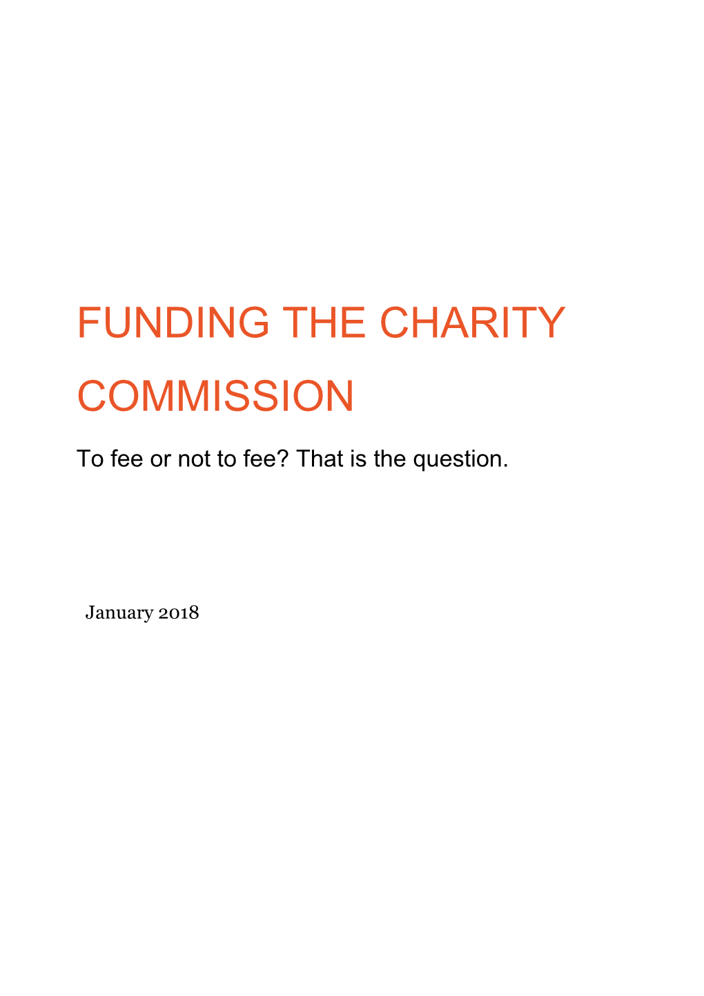 Funding the Charity Commission