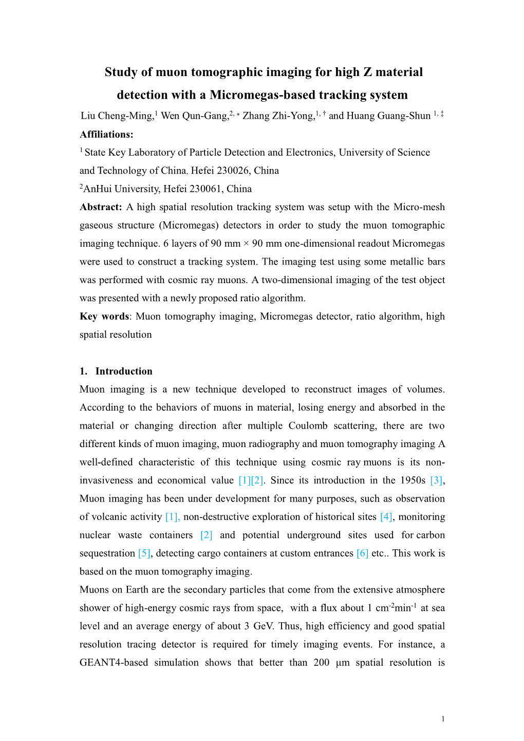 Study of Muon Tomographic Imaging for High Z Material Detection with A