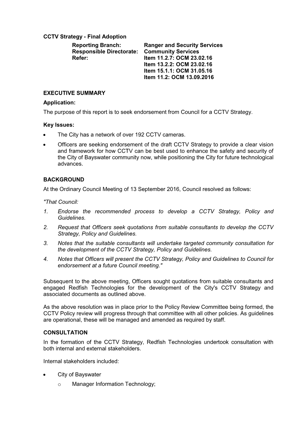 CCTV Strategy - Final Adoption