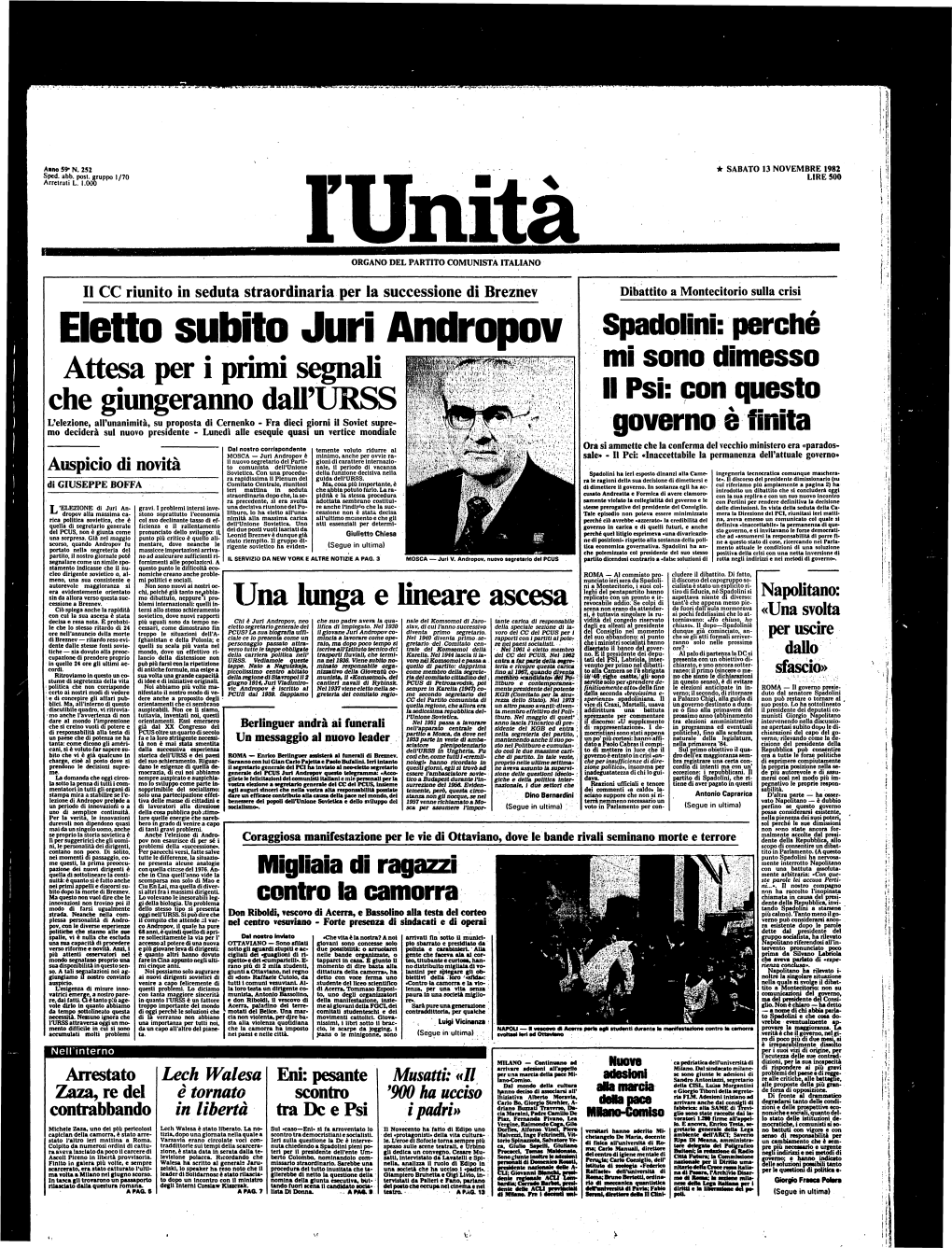 Attesa Per I Primi Segnali Che Giungeranno Dall'urss Una Lunga