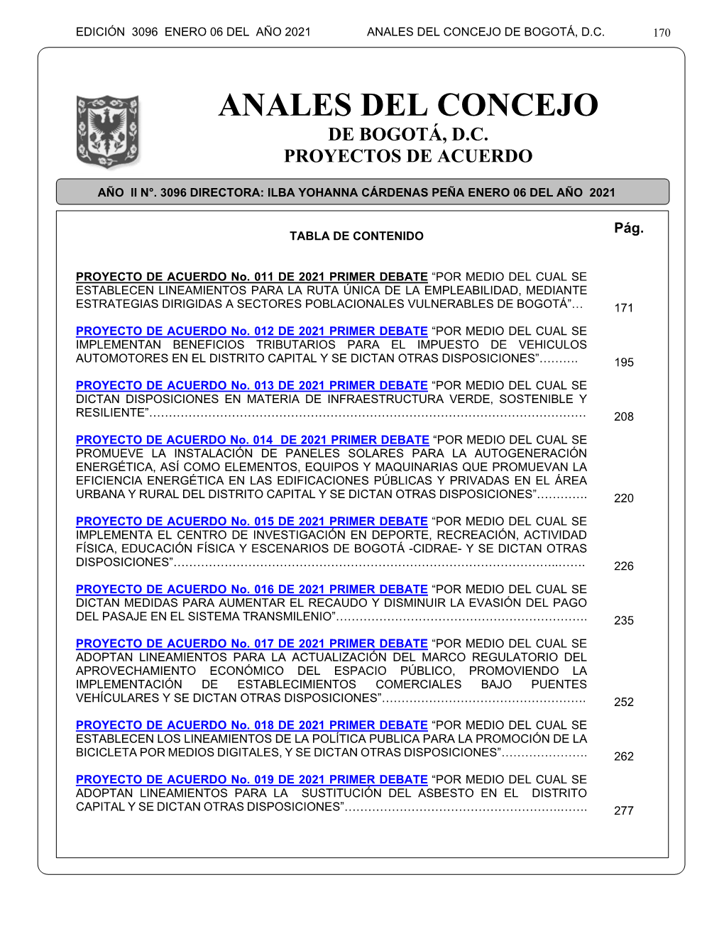 Proyecto De Acuerdo 270-10