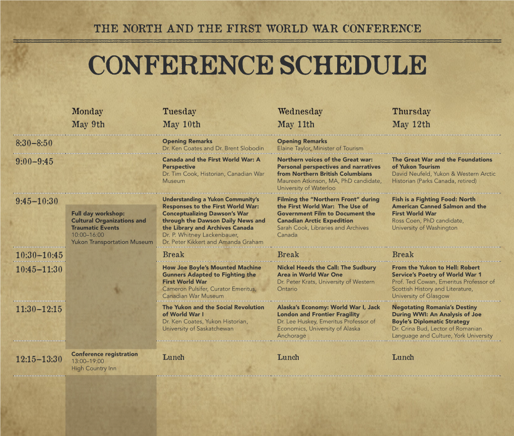 Conference Schedule