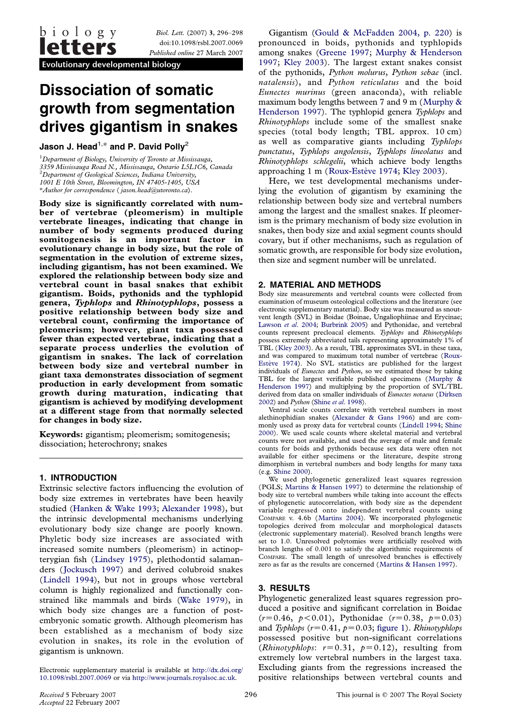 Dissociation of Somatic Growth from Segmentation Drives Gigantism In